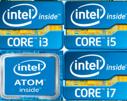 IntelのCore i3, Core i5, Core i7, atom